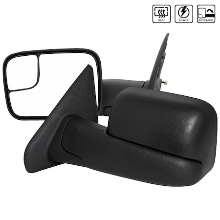 Spec-D Tuning 02-08 Dodge Ram 02-08 Dodge Ram Towing Mirrors - Power RMX-RAM02H-P-FS